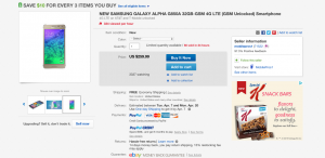 Galaxy alpha on ebay now 9.99