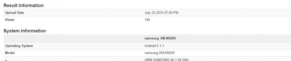 Verizon’s galaxy note 5 gets listed on benchmark with exynos 7420 cpu, 4gb of ram