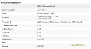 Lenovo vibe x3 has some specs confirmed by another benchmark