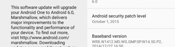 Android one devices are now getting android 6.0 marshmallow updates