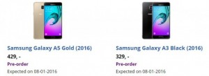 Galaxy a3 and a5 release date outed by a dutch online retailer