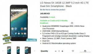 Dual-sim lg nexus 5x is apparently available in kuwait