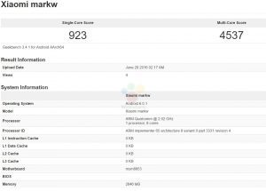 New xiaomi “markw” device spotted on geekbench