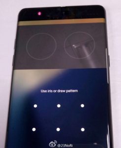 New samsung galaxy note 7 pictured with its new iris feature