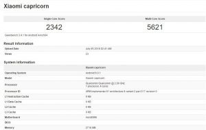 Mi note 2 capricorn spotted on geekbench with 3gb of ram & sd820