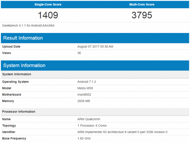 Mysterious meizu m5x has been spotted on geekbench, may be the meizu x2
