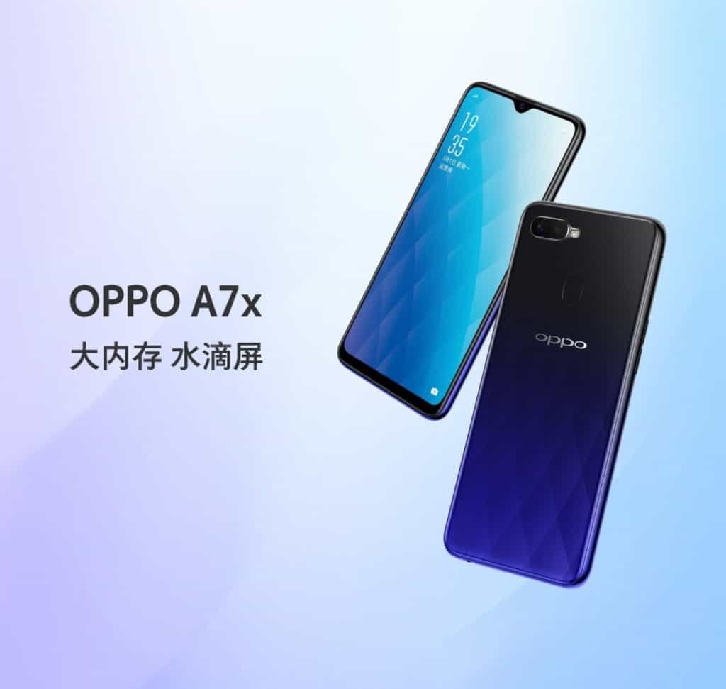 Oppo a7x unveiled with 6.3? waterdrop screen for 2099 yuan (6) in china, sale on sept. 14