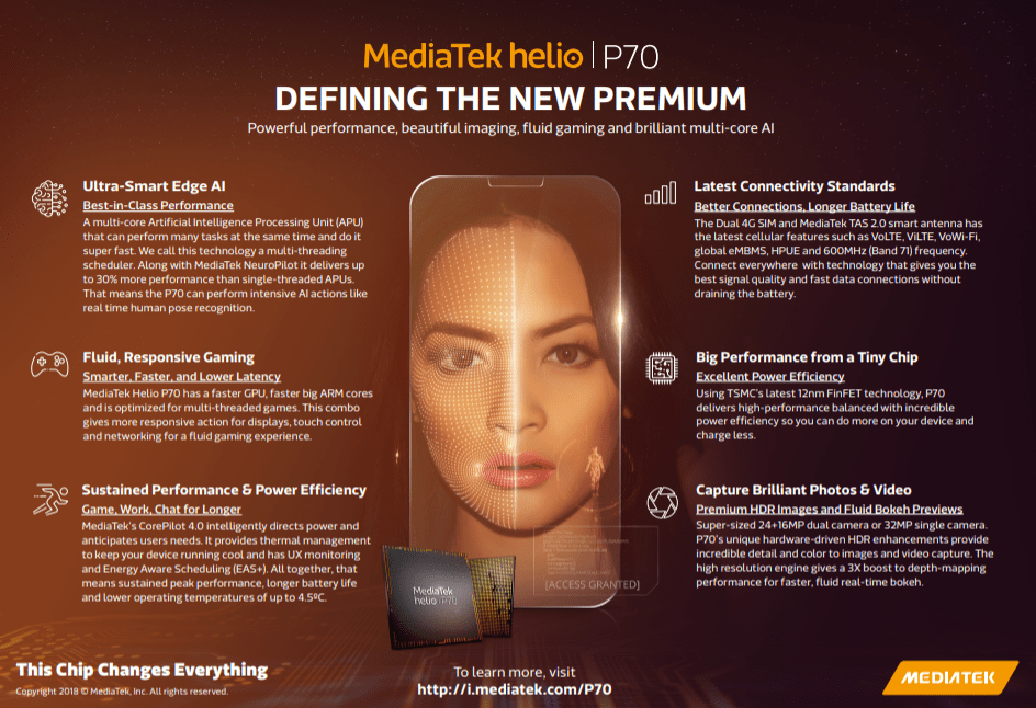 Mediatek announces helio p70: brings improvements higher than the p60