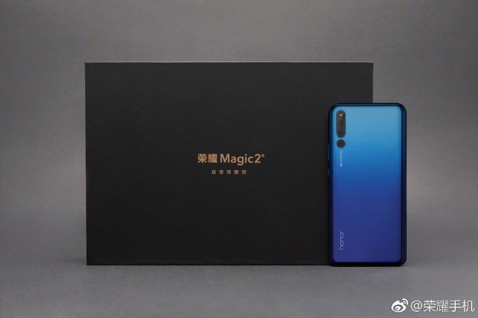 Honor magic 2 official images introduced to showcase red and blue color gradient variants