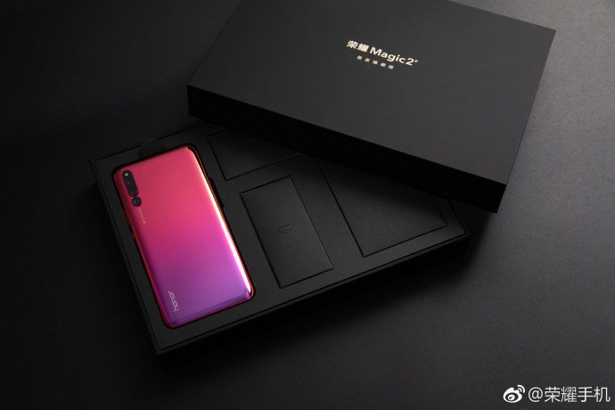 Honor magic 2 official images introduced to showcase red and blue color gradient variants