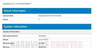 Geekbench confirms snapdragon 845, 10 gb ram on vivo nex 2