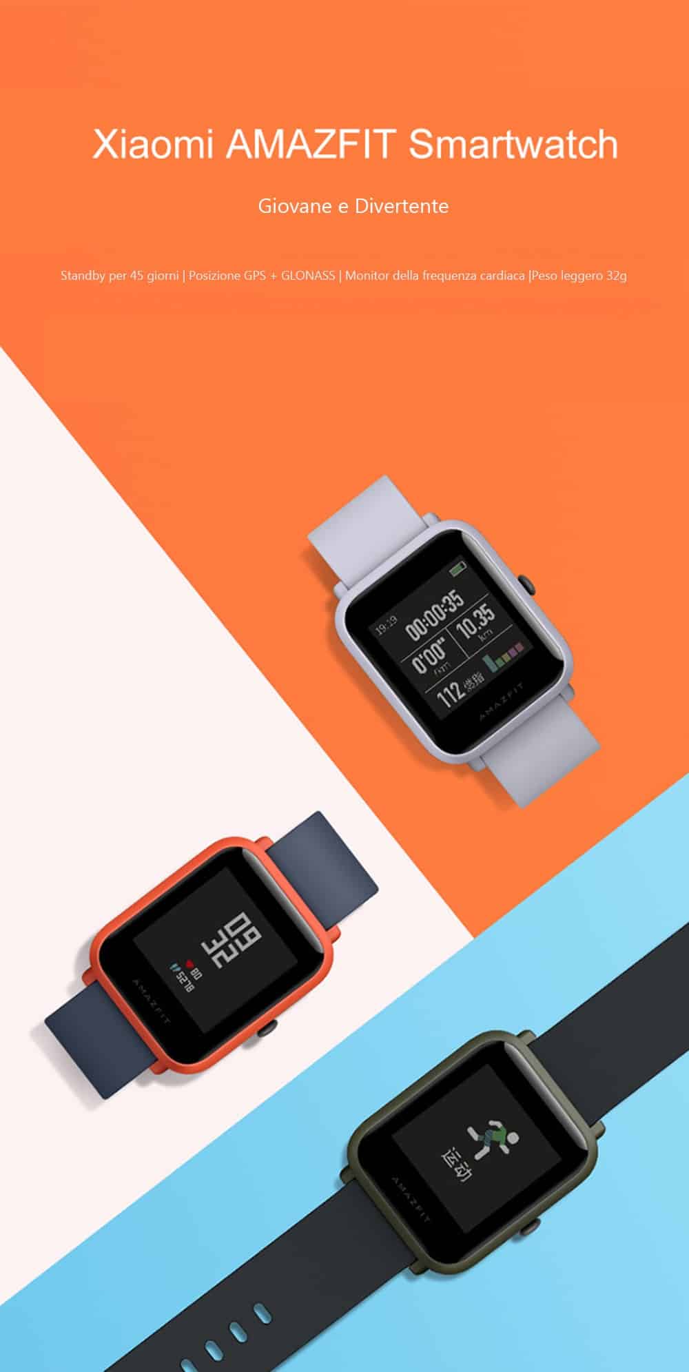 🔥amazfit a1608 bip lite version smartwatch (xiaomi prodotto ecosistema )