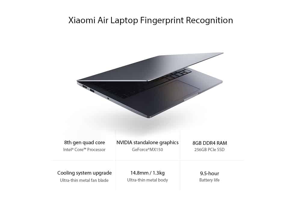 Xiaomi mi notebook air intel core i5-8250u nvidia geforce mx150