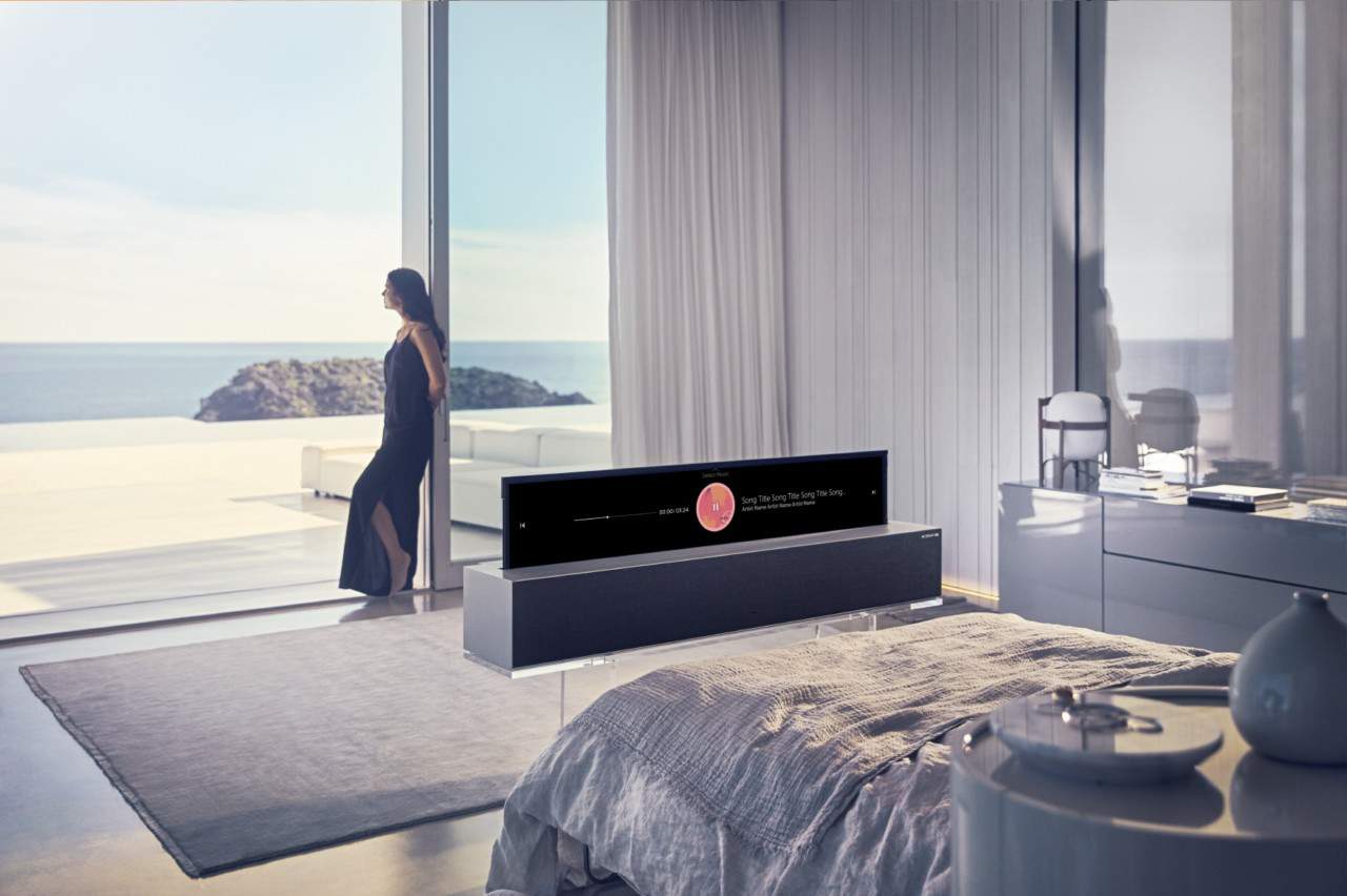 Lg signature oled tv r with roll-up screen showcased at ces 2019