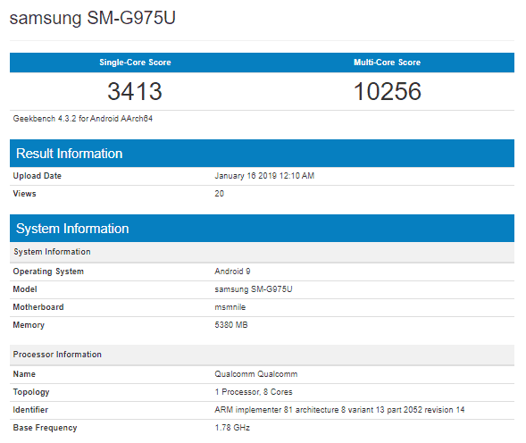 Samsung galaxy s10+ geekbench scores engage remarkable experience