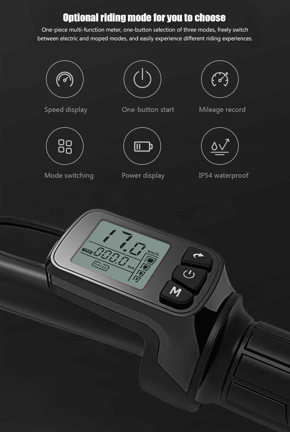 Xiaomi himo v1 portable folding electric moped bicycle ergonomic design multi-mode riding