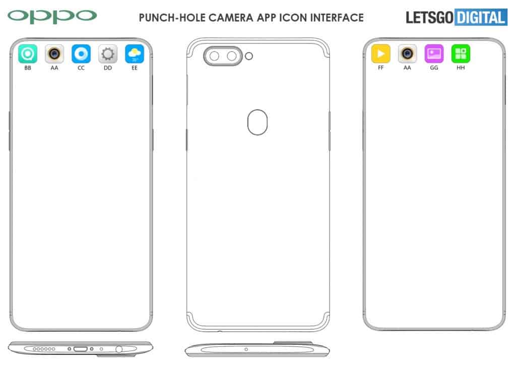 Oppo punch-hole screen patent found