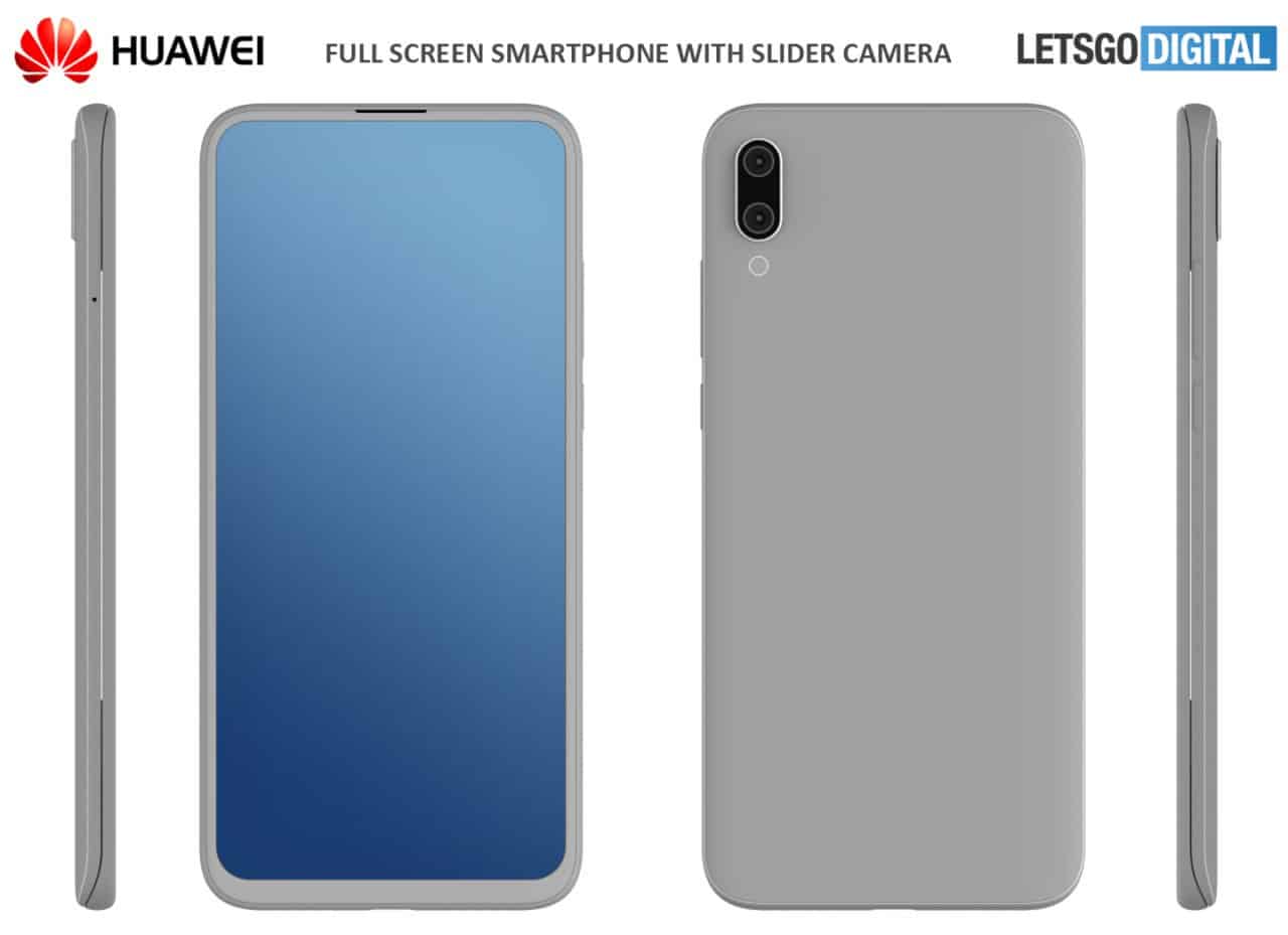 Huawei patents a new smartphone with slider design and dual front-facing cameras