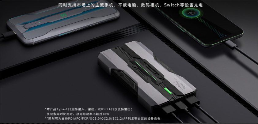 Xiaomi Black Shark 10000mAh Power bank with 18W fast charge support
