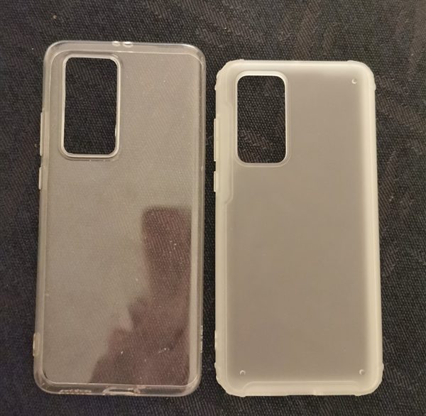 Huawei P40 and P40 Pro silicone cases show the camera setup