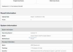 Redmi K30 Pro Zoom Edition displays on Geekbench with 8GB RAM and Android 10