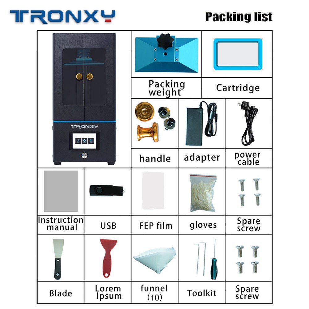 Tronxy UV Resin 3D Printer EU Warehouse package